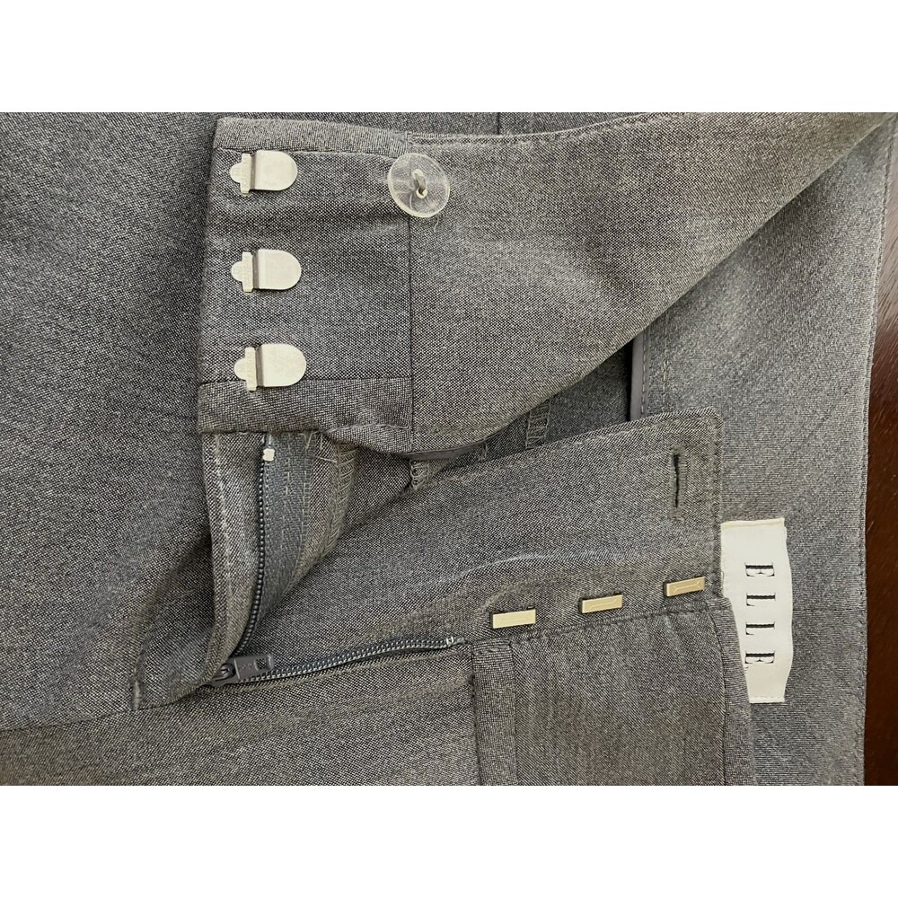 ELLE Womens Gray Straight Leg Dress Pants Size 6 - Picture 5 of 7